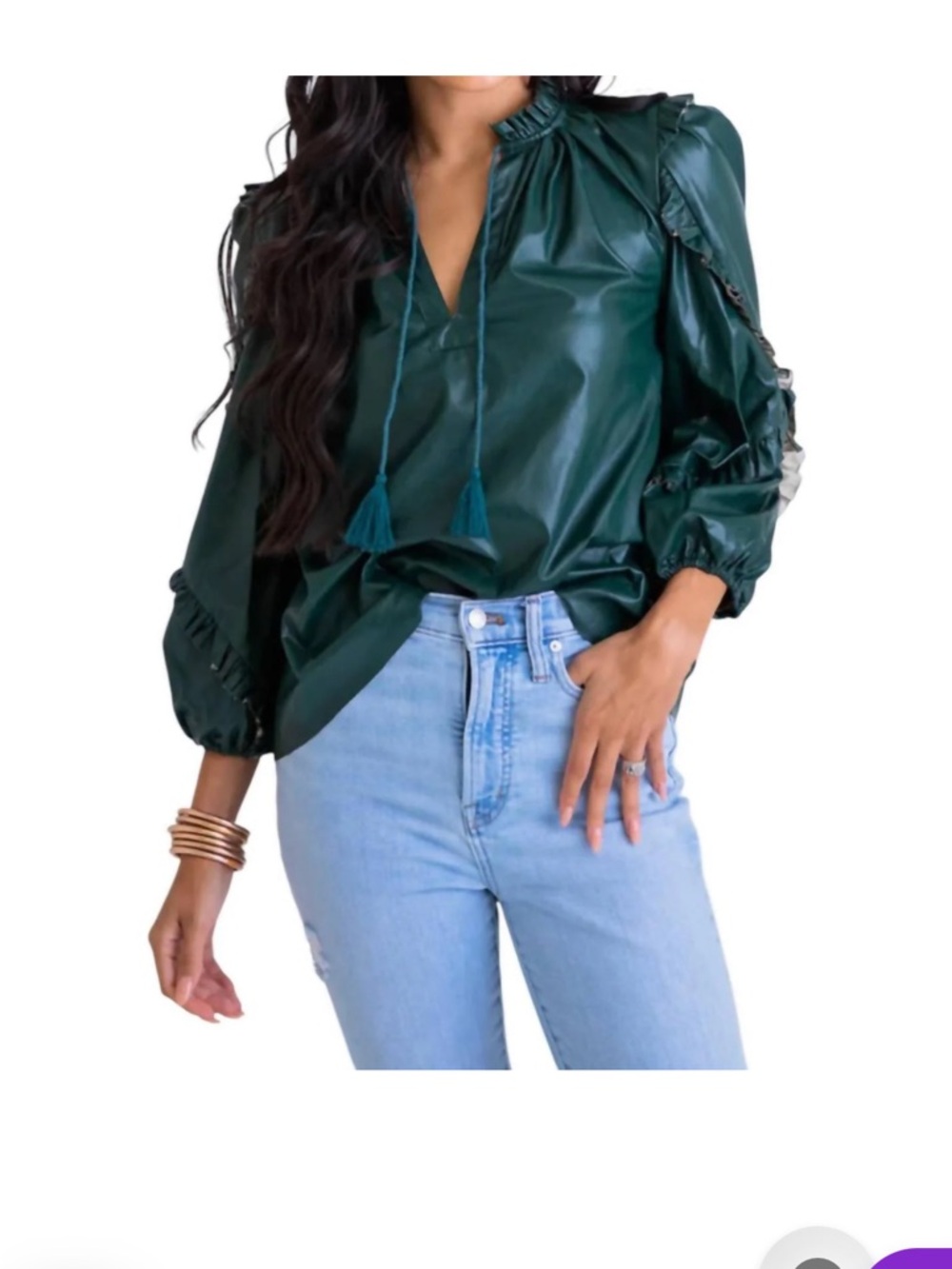 Karlie Emerald Green Jewel Tone Vegan Leather Versatile Coordinated Set - Picture 4 of 9